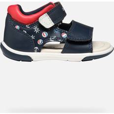 Boys - Leather Sandals Geox Kids Zapito First Steps Closed Sandals - Navy/Red