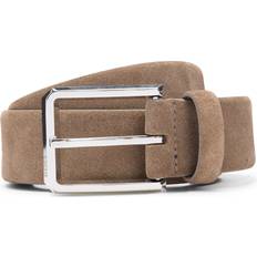 Beige - Men Belts BOSS Suede Belt - Tan