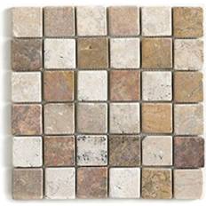 Carreaux de Sol Carrelage De Mosa Que Plaque Mosa En Marbre Naturel Multicolore 30 x 30 cm