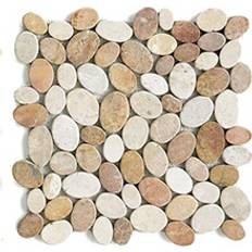 Carreaux de Sol Carrelage De Mosa Que Plaque Mosa En Marbre Naturel Coloris Blanc Et Beige Rosé Et 33 x 33 cm Pegane