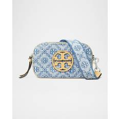 Tory Burch Cotton Crossbody Bags Tory Burch Miller Mini T Monogram Denim Crossbody Bag - Powder Blue