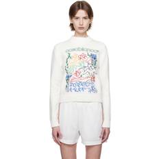 Casablanca Jumpers Casablanca Embroidered Crewneck Sweater - White