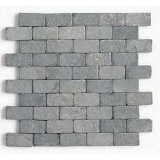Carreaux de Sol Carrelage Mosa que Plaque de Mosa en Marbre Naturel 30 x 30 cm Gris Mat