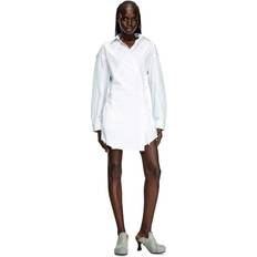 Diesel Vita Klänningar Diesel Robe Chemise Portefeuille En Popeline Et Denim - Blanc