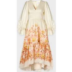Malina Tøj Malina Sasia Deep V Neck Midi Dress - Beige