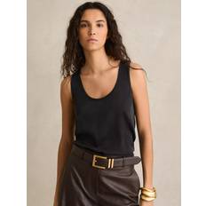 Silk Tank Tops Reiss Silk Front Cami Top - Black