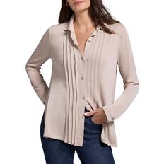 Silver Cardigans NIC+ZOE Pleated Cardigan Shirt