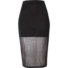 Transparent Skirts Just Cavalli Miniskirt With Tulle Insert - Black