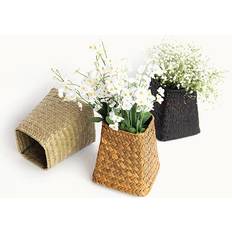 Hand Woven Wicker Seagrass Organizer Flower Vase Storage Pot