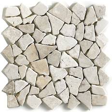 Carreaux de Sol Pegane Carrelage De Mosa'que Plaque Mosa'que Mur Et Sol En Marbre Naturel Coloris Blanc 30 x 30 cm
