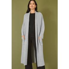Grey Cardigans Yumi Knitted Maxi Pocket Cardigan - Grey