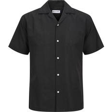 Jack & Jones Revere Collar Linen Shirt Black
