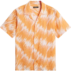 J.Lindeberg Elio Linen Printed Shirt - Orange