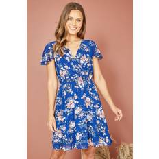 Yumi Floral Skater Dress - Blue