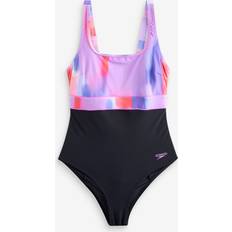 Purple Swimsuits Speedo Eco Contour Eclipse Swimsuit - Black/Pink
