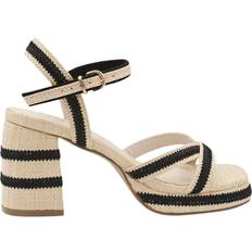 Paradox London Lorena Raffia Block Heeled Sandal - Natural