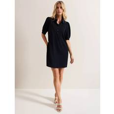 Claudia Puff Sleeve Dress - Navy