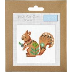 Yarn & Needlework Supplies Trimits White Squirrel Mini Cross Stitch Kit 13 x 13 cm