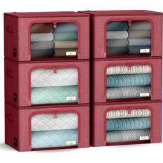 Sorbus Large Bins with Metal Frame 6 Pack Storage Box