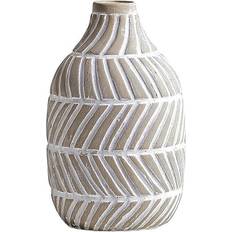 Living and Home Modern Distressed Ceramic One Size Light Brown Vase 20cm