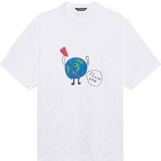 Balenciaga T-shirts Balenciaga SS21 Retro Plain Weave Large Fit Short Sleeve T-Shirt - White