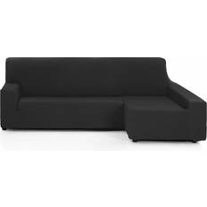 Loose Sofa Covers Reina Hosteline OLIMPO Black Right Short Arm Chaise Longue Loose Sofa Cover Black