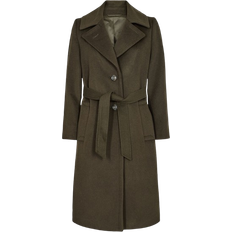 Sand clareta belt frakke Sand Coat W Clareta Belt Midi Kvinde - Olive/Khaki