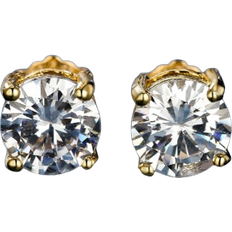 Shein 1pc Simple & Fashionable Four Prong Set Round Cubic Zirconia Stud Earring Minimalist Jewelry For Women