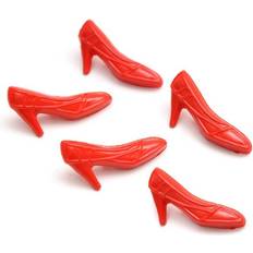 Buttons Hemline Red Shoe Buttons 32mm 5 Pack