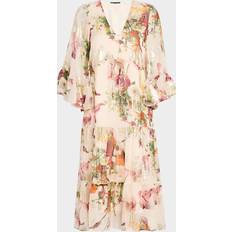 Kobi Halperin Limone Tiered Floral-Print Fil Coupe Midi Dress - Ecru Multi