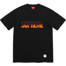 Supreme FW19 Week 1 Flame SS Top Logo Tee - Black