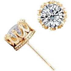 Shein 1pair Fashion Copper Cubic Zirconia Decor Stud Earrings For Women For Daily Decoration For Party Banquet Wedding