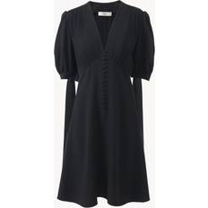 Balloon-Sleeve Crêpe Minidress