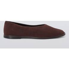 John Lewis Heidi Suede Round Toe High Cut Ballerina Pumps - Brown
