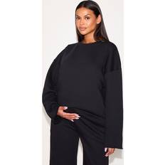 Maternity Black Cropped Fleeceback Sweatshirt XS