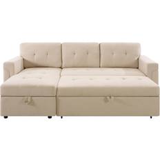 Naomi Home Reversible L-Shape Sleeper Sectional Sofa 84.6" 4 Seater