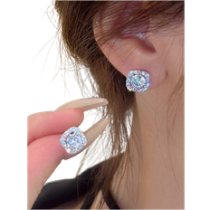 Shein Fashion Cubic Zirconia Stud Earrings Delicate Jewelry Party Holiday Decoration Girl Gift pair