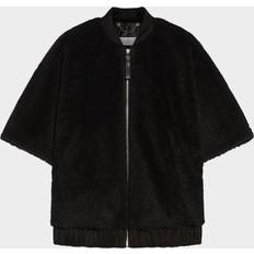 Black Capes & Ponchos Max Mara Briose Wool Blend Wrap Poncho - Black