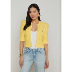 Yellow Cardigans L'agence Delilah Cropped Cardigan - Pale Yellow