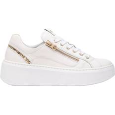 NeroGiardini Italienska Lädersneakers Med Snörning - White