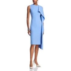 Oscar de la Renta Ruffled Wool-Blend Midi Dress - Blue