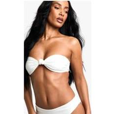 boohoo Womens Swimwear Essentials Bandeau Bikini Top - White