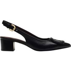 Arcade Leather Pointed Slingback Heeled Courts