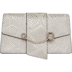 Strathberry Crescent On A Chain Snake Embossed Leather Crossbody -
