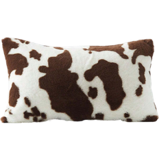 Bruna - Flerfärgad Örngott Shein Cow Print Throw Örngott Vit, Brun (50x30cm)