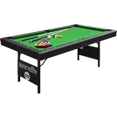 SereneLife 6-Ft Folding Pool Table Portable Billiard Sticks, Balls, Chalk, Brush Pool