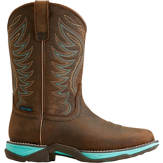 Women Riding Shoes Ariat Ladies Anthem H2O Sq Toe Boots Brown