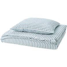 IKEA 1 Örngott 150x200 50x60 cm Mörk Gråblå Vit/Randig Påslakan Vit, Blå (200x150cm)