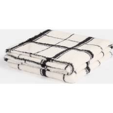 OHS Oakley Grid Check Teddy Blankets White, Black (200x150cm)