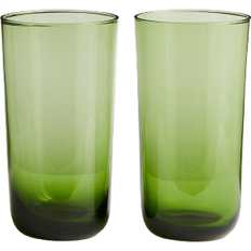 H&M Tall Beverage Glasses 2-Pack Green Drinking Glass 2pcs